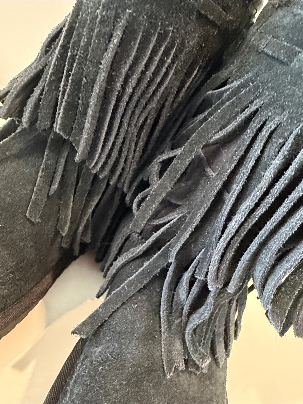 Koolaburra Black Suede Fringe Winter Boots - Picture 8 of 9